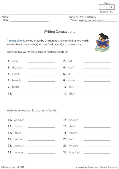Writing Contractions