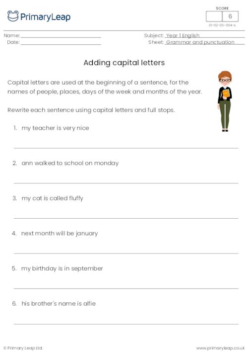 Adding capital letters