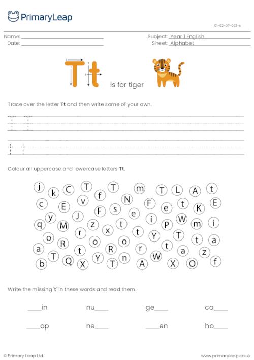 Alphabet practise - Letter T