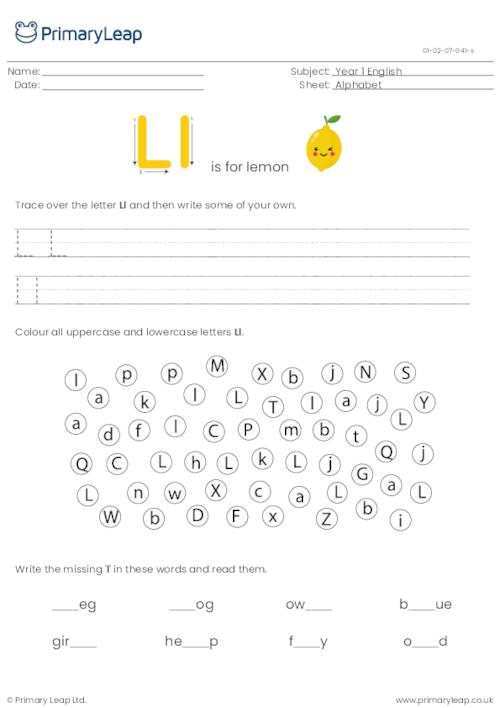 Alphabet practise - Letter L