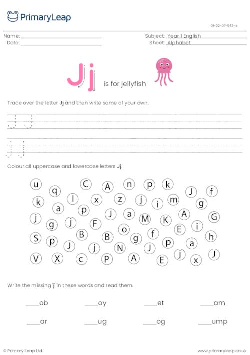 Alphabet practise - Letter J