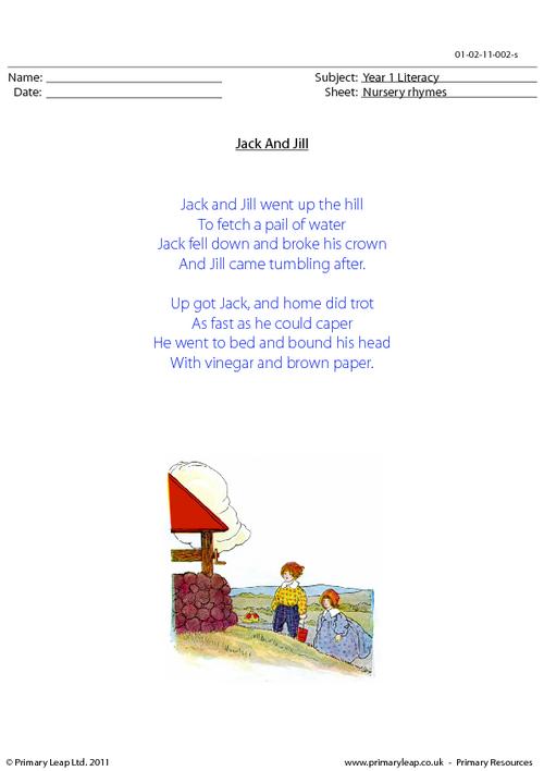 Nursery rhyme - Jack and Jill