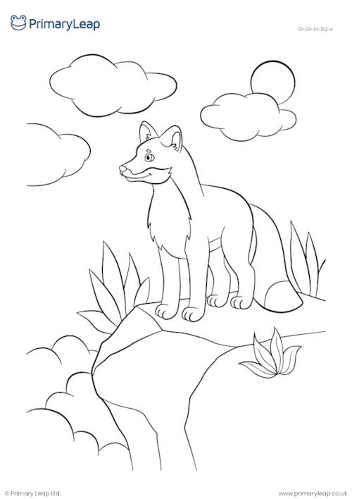 Animal colouring page - Fox