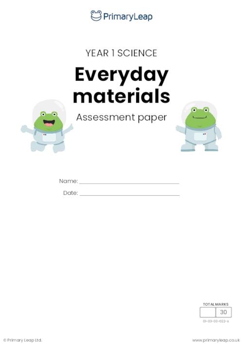 Y1 Everyday materials assessment
