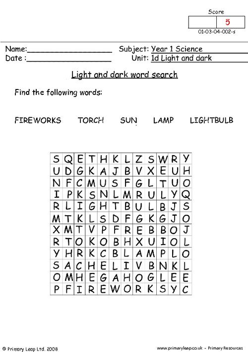 Light and dark word search