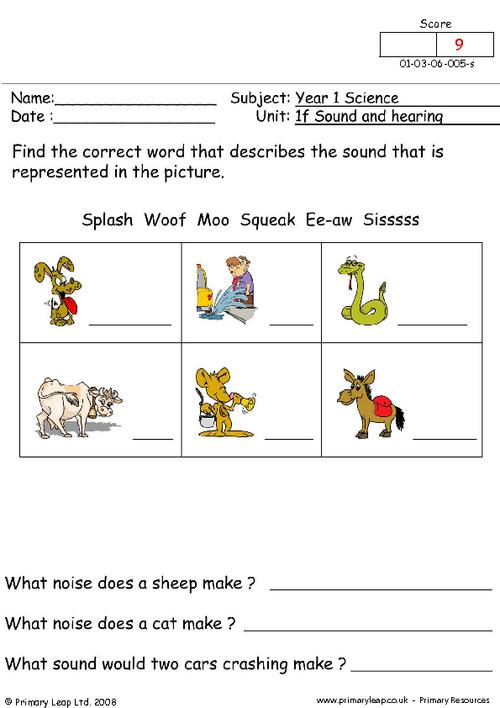 27 printable worksheets grade 1 animal crying sounds