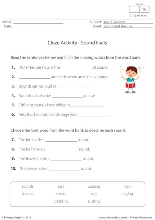 Cloze Activity - Sound Facts
