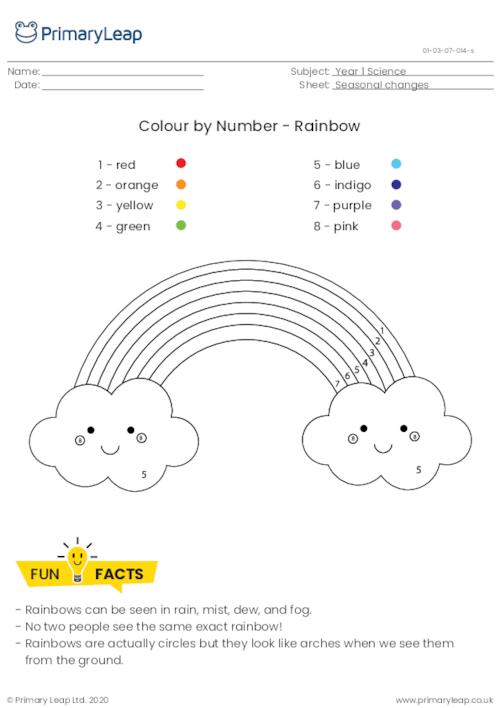 Rainbow Colour by Number Activity