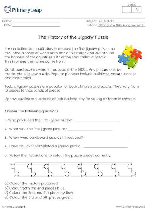 The history of the jigsaw puzzle