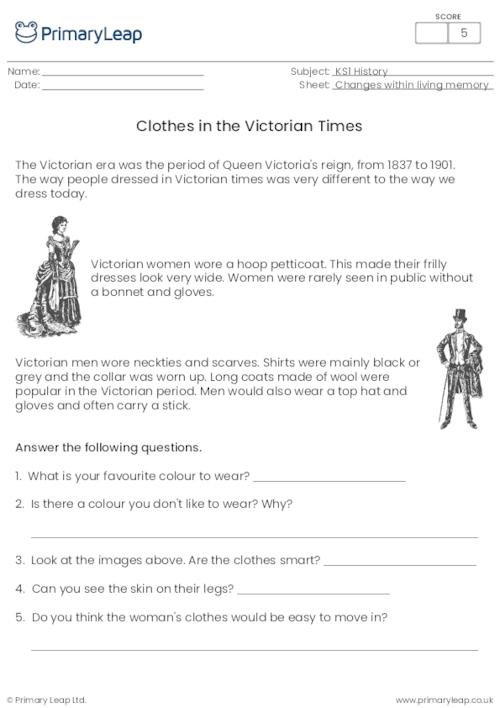 Clothes in the Victorian times