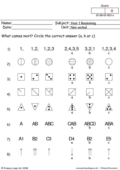 Grade 4 Verbal Reasoning Examination Worksheet Grade 4 Verbal 