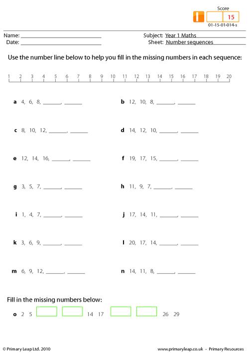 Number Patterns 2 5 10 Worksheets