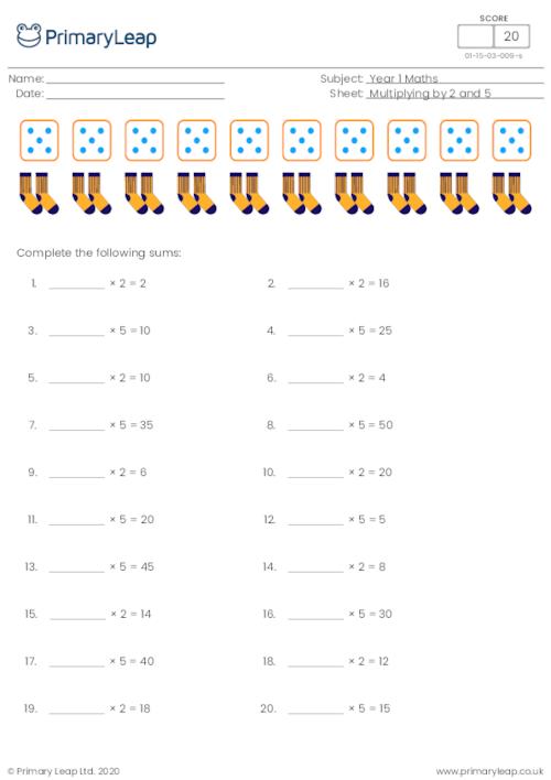 Multiplication of 2 and 5