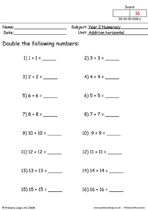 Numeracy: Y2 Addition Word Problems 2 | Worksheet | PrimaryLeap.co.uk