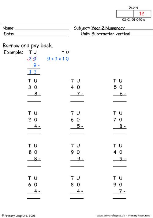 Subtraction vertical (2)