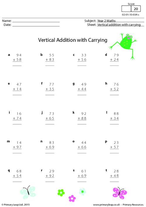 Vertical Addition with Carrying