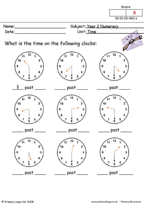 numeracy time 2 worksheet primaryleapcouk