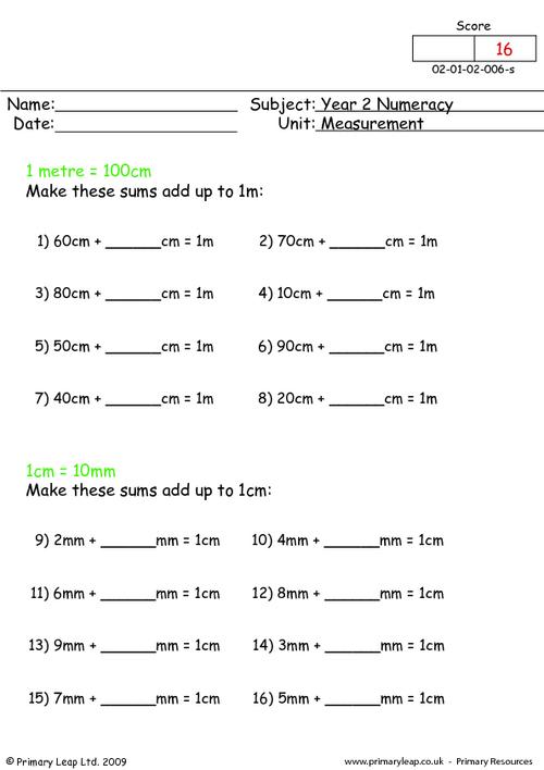 Year 2 Numeracy Printable Resources & Free Worksheets for