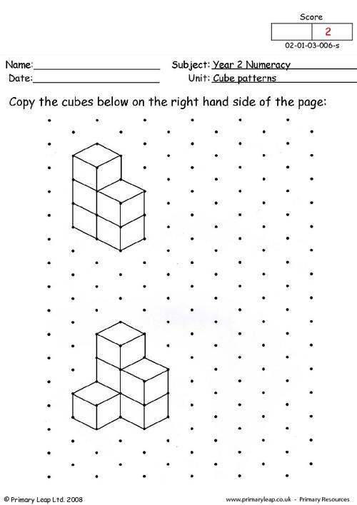 Numeracy Drawing 3D shapes Worksheet PrimaryLeap.co.uk