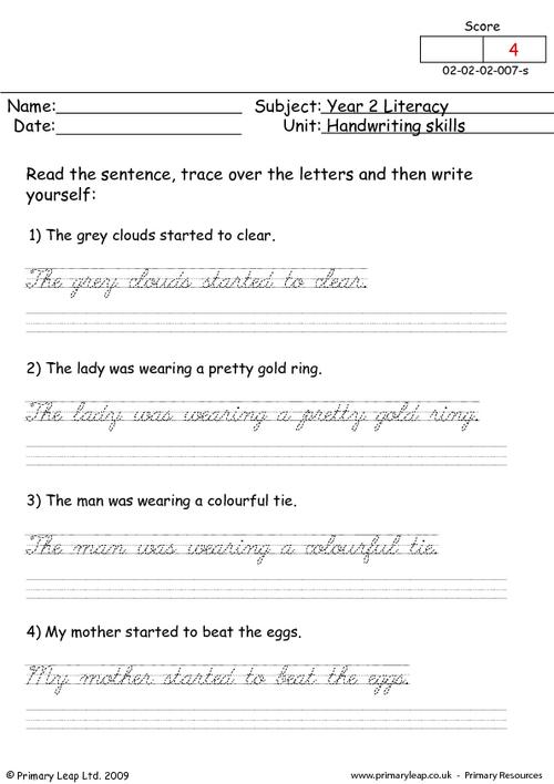 Handwriting Skills 7