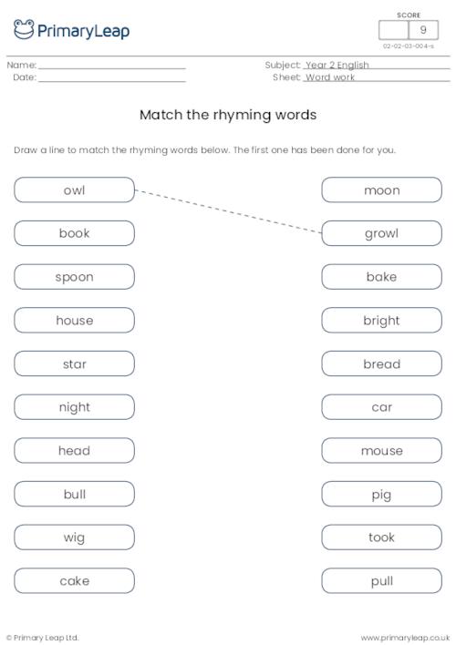 Match the rhyming words