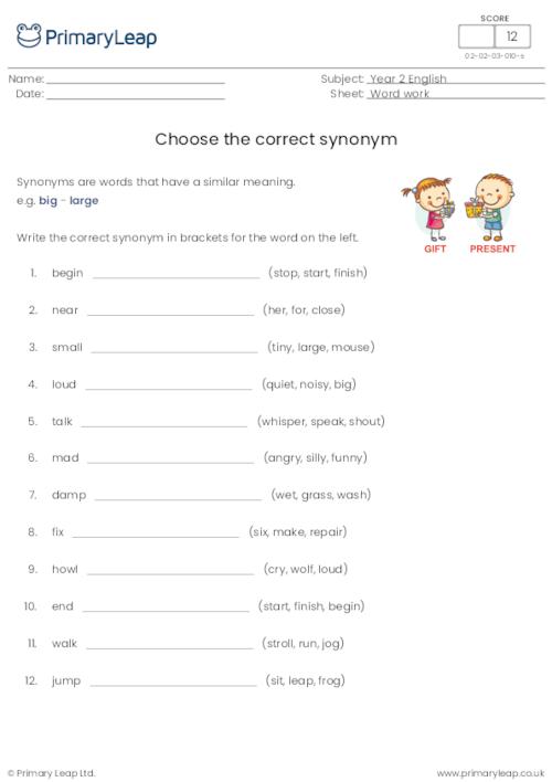 Choose the correct synonym
