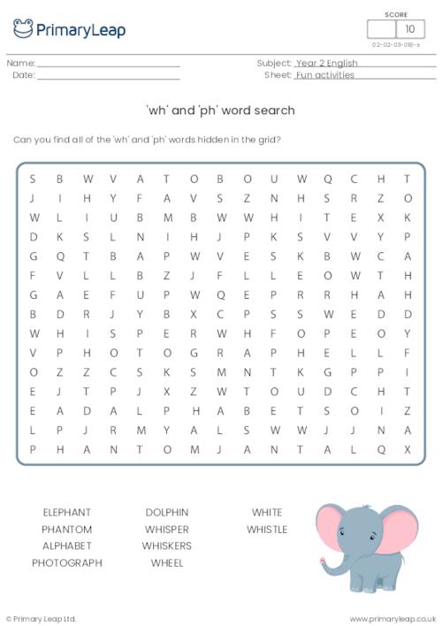 'wh' and 'ph' word search