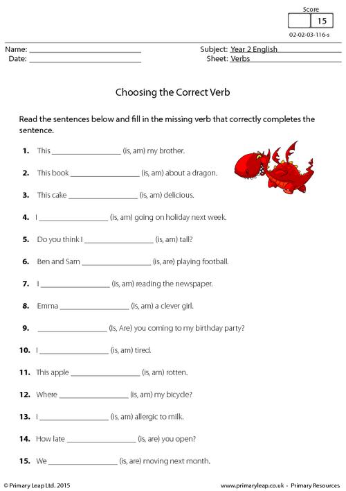 Choosing the Correct Verb - is, am or are (1)