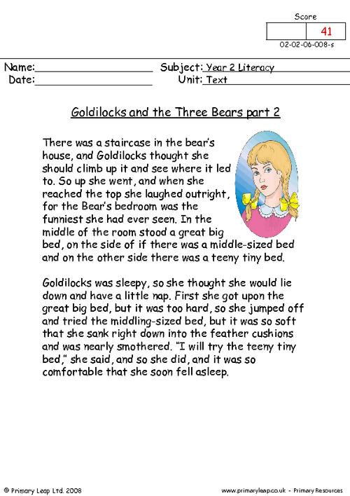 Goldilocks and the three bears part 2