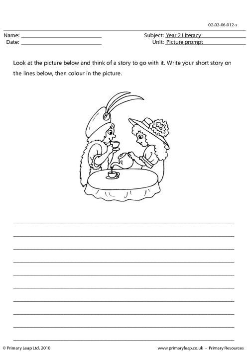 literacy picture prompt fancy dress party worksheet primaryleap co uk