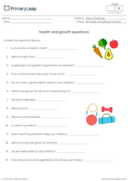 Health and growth questions