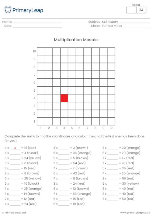 Multiplication mosaic - Fire