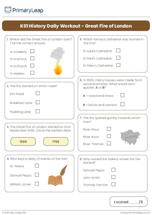 KS1 History Daily Workout - Great Fire of London
