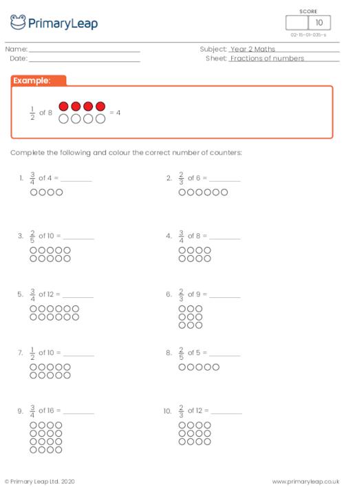 Fractions of numbers