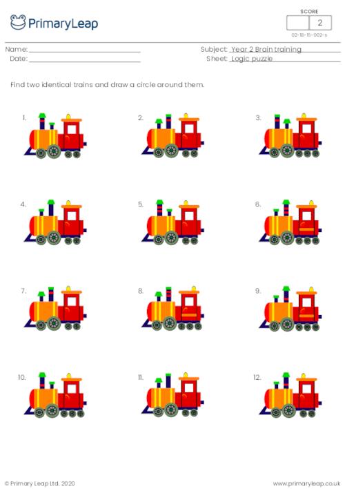 Find two identical pictures - Trains