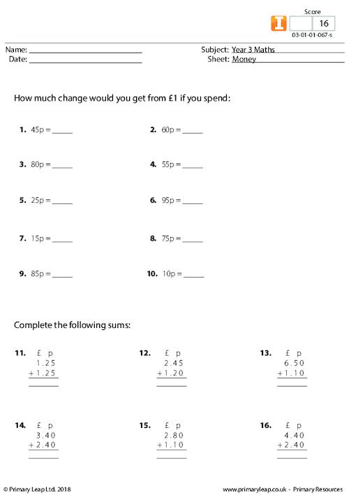 giving change problem solving year 3