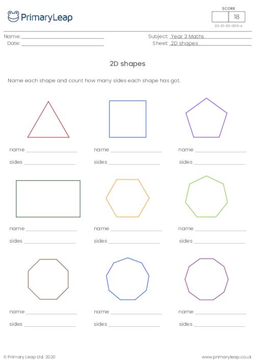 Right angles in 2D shapes, KS1 Maths