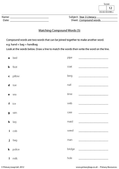 Matching compound words 5