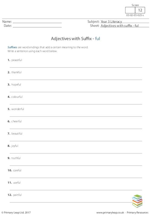 Adjectives with Suffix - ful