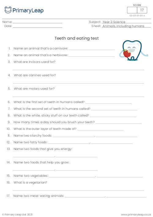 Teeth and eating test
