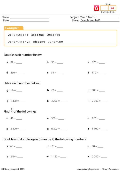 multiplication and division worksheets year 3