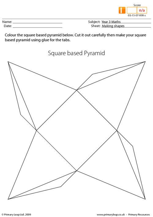 Making shapes - Square based pyramid