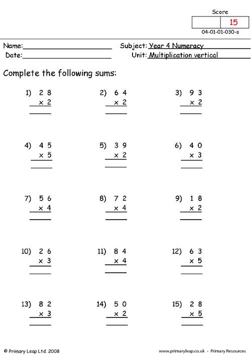Vertical multiplication
