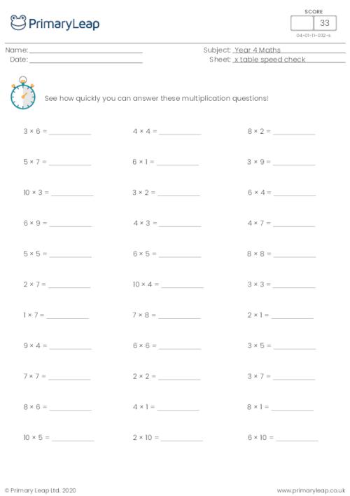 Times table practice