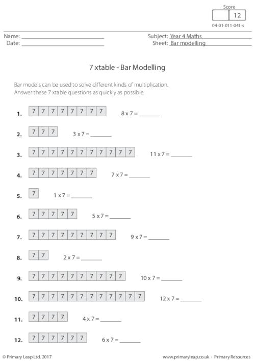 Bar Modelling - 7 xtable