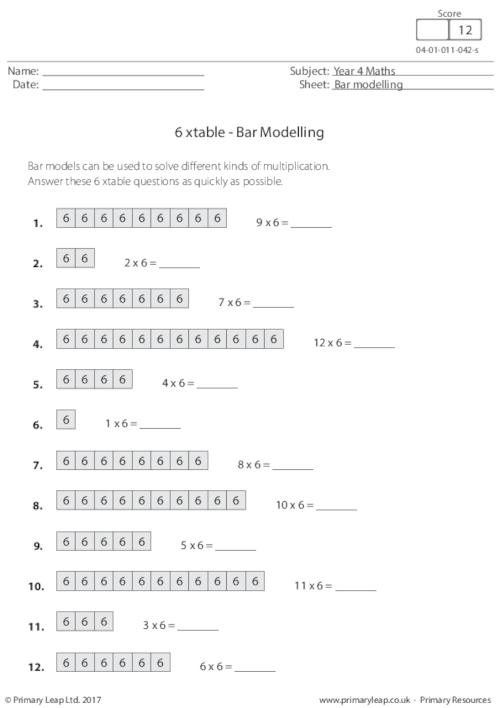Bar Modelling - 6 xtable