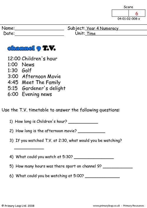 Time - Channel guide