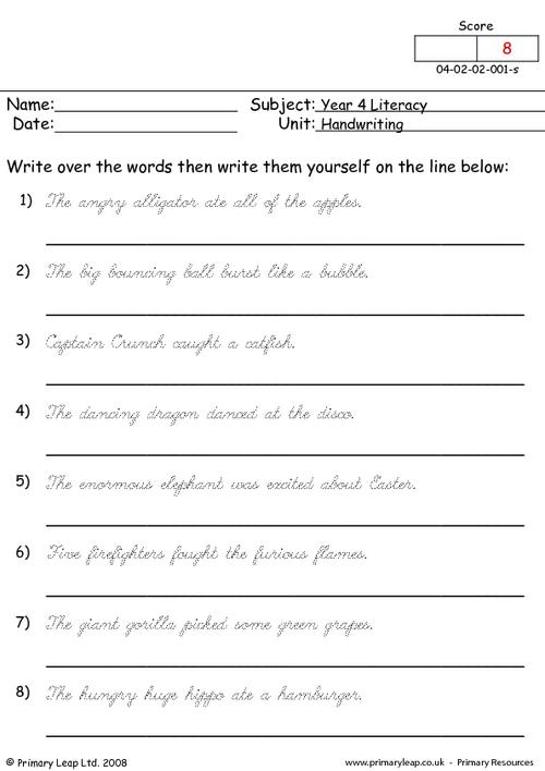 Handwriting skills 1