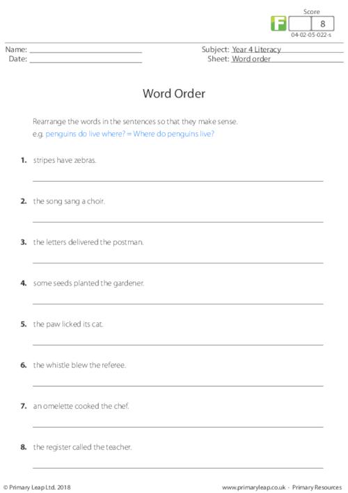 Word order 2