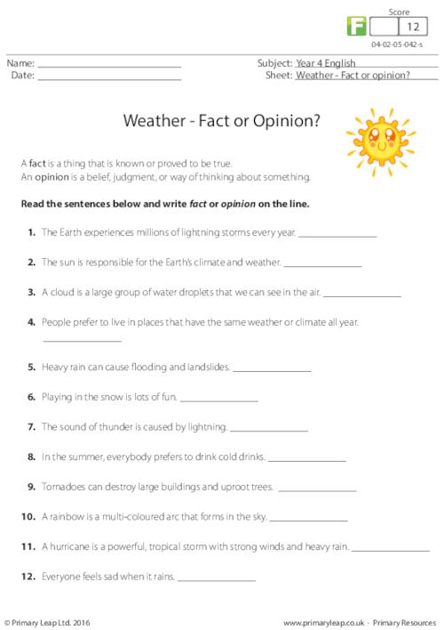 Weather - Fact or Opinion?
